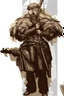 Placeholder: Girl Archer concept art, small head, full body, sketch, coll style