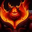 Placeholder: Ultra detailed fullbody Portrait in oil on canvas of heroes of the storm -Ragnaros,extremely detailed digital painting,intense stare, extremely detailed face, crystal clear eyes, mystical colors ,perfectly centered image, perfect composition, rim light, beautiful lighting,masterpiece ,8k, stunning scene, raytracing, anatomically correct, in the style of Steve Jung and robert e howard and Wizyakuza and Ohrai Noriyoshi and Simon Bisley and uncannyknack.