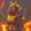 Placeholder: Pikachu fire demon cyberpunk