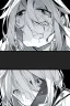 Placeholder: emotionless, numb, heartbroken, black and white, anime girl with black background