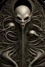 Placeholder: unfolds face flaps, uses thrashing cilia-laden tongue to ululate and trill the heretical song that begins the great undoing of the universe; neo-surrealism; Giger.