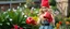 Placeholder: totally symmetric gnome nice cheerleader in garden doing her thing full body portrait, boxing gloves