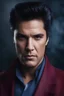 Placeholder: facial portrait - Elvis Milton Berl - 32k, UHD, 1080p, 8 x 10, glossy professional quality digital photograph - dark blue and dark red, and light maroon and purple and foggy black gradated background, historic, powerful, octane rendering, exquisite detail, 30 - megapixel, 4k, 85 - mm - lens, sharp - focus, intricately - detailed, long exposure time, f8, ISO 100, shutter - speed 1125, diffuse - back - lighting, ((skin details, high detailed skin texture)), (((perfect face))),