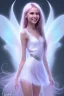 Placeholder: smiling girl, cute, beautiful, long hair, fairy wings, light pastel colors, bright, transparent dress, smile