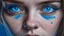 Placeholder: face blue eyes bluish makeup hyperrealism