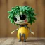 Placeholder: chibi banana body character. made to look like beetlejuice with green curly hair.