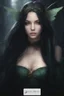 Placeholder: Dark green hair, elven crown emerald Water lilies long hair lotus night Fairy princess rapunzel hair queen crown dragonflies fireflies elven tiara flowers fairy wings gothic dark green