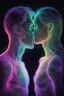 Placeholder: Ultra detailed illustration of a couple kissing, figure, ((ghostly)) (((translucent:1.5))), (((translucent creature:1.5))), art by Mschiffer, neon lights, light particles, colorful, cmyk colors, strong backlit, back lights