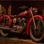 Placeholder: Painting of a high-quality antique motorcycle