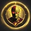 Placeholder: reverse flash logo animated inside a golden medalion