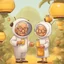 Placeholder: Grandpa and grandma healthy in a planet of honey stingless bee, realistic