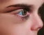 Placeholder: close up of a pair of eyes, heterochromia, gentle, peaceful, long eyelashes