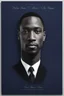 Placeholder: An extremely formal, funeral program for a black man on darkest blue deeply pigmented velvet paper with brilliant, brightest heavy white fonts, simple, minimalistic, less element, very dramatic lighting, detailed, white printers elements,