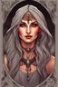 Placeholder: Elf redhead grey locks mother tarot gypsy character art