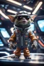 Placeholder: pen outline, really macho pimp gremlin seal french captain that go hard sitting in space station cockpit , in front of space portal dimensional glittering device, bokeh like f/0.8, tilt-shift lens 8k, high detail, smooth render, down-light, unreal engine, prize winning