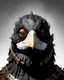 Placeholder: "black feathered, rogue, mysterious Kenku male, bird, full-scale head and shoulders portrait, 8k resolution concept art portrait by Greg Rutkowski, Artgerm, WLOP, Alphonse Mucha dynamic lighting hyperdetailed intricately detailed Splash art trending on Artstation triadic colors Unreal Engine 5 volumetric lighting Splash art fantasy"