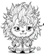 Placeholder: coloring page, Gothic chibi werewolf with wild, fluffy hair, Manga style, thick lines, low detail, no shading, --ar 9:11 --v 5,diffrent
