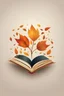 Placeholder: square logo , landscape with leaf fall, flying leaves in the book