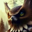 Placeholder: intricate details, realistic, octane, unreal engine, portrait, natural lighting,zoomed out + portrait, volumetric lighting, shiny,extreme detail, Photorealism, High detail, Hyper realistic Owl in forest, macro lens blur,abstract paint, sharp,ef 85mm 5.6, focus, trending by artstation