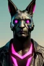 Placeholder: Medium Close Up Portrait, Front image. cyberpunk, rabbit mask, strong man, black hair and beard. latex suit army. Pink, black, color. Cyber futuristic style. Color background, photo studio. Avatar image, highly detailed, concept art, smooth, unreal engine 5, ray tracing, RTX, lumen lighting, ultra detail, volumetric lighting, 3d, finely drawn, high definition, high resolution.