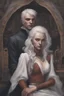 Placeholder: Strahd Von Zarovich with a woman with white hair