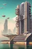 Placeholder: Modern futuristic Mumbai marine drive in 2100