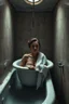 Placeholder: "A very old paints cracked abandoned bathroom , a woman with a towel around her shoulders in the tub , insanely detailed octane render trending on artstation, 8k artistic photography, photorealistic concept art, soft natural volumetric cinematic perfect light, chiaroscuro, award-winning photograph, masterpiece, oil on canvas, Raphael, Caravaggio, Greg Rutkowski, people, beksinski, Giger
