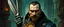 Placeholder: holy paladin assassin, oil paint and airbrush, upper body portrait of clever crow vintage mustache assassin man with Damascus steel sacrificial scepter in then elven magical green city of Forgotten Realms, myth drannor