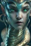 Placeholder: Aquatic Fairy female snake ,octane render, 8k, high detail, android, portrait, metallic