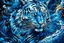 Placeholder: majestic blue tiger, blue black white, liquid, ink, splatter, splash, by James Jean and Arthur Rackham, masterpiece | centered | intricately detailed 8k resolution maximalist | liquid fluid painting, watercolor art, calligraphy, action painting, complex, fantastical, dramatic flow, vibrant brush strokes horrific horror creepy fire angry violent