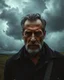 Placeholder: Bosch painting style, nightmare , a handsome mid age man ,great quality picture with cinematic scenes , heavy clouds in the background