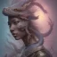 Placeholder: sango fantasy, fantasy magic, intricate, sharp focus, illustration, highly detailed, digital painting, concept art, matte, artgerm and paul lewin and kehinde wiley, masterpiece sexy lips Asian afro lips black African lady body mermaid Dragon head silver bright rain lady outer space pretty skull head