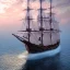 Placeholder: photo of a ultra realistic sailing ship, dramatic light, pale sunrise, cinematic lighting, battered, low angle, trending on artstation, 4k, hyper realistic, focused, extreme details, unreal engine 5, cinematic, masterpiece, art by studio ghibli, intricate artwork by john william turner