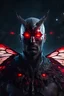 Placeholder: Moth man, real, 8k, night, red eyes