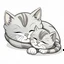 Placeholder: grey kittens sleeping cartoon