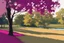 Placeholder: impressionism landscape in magenta, and toasted shadow color.