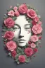 Placeholder: only flowers illustration shape of a face using only flowers/ rose