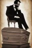 Placeholder: Abraham Lincoln opening a coffin vintage photography, beautiful, Tumblr aesthetic, retro sepia vintage style, HD photography, hyperrealism, beautiful, natural, realistic ultra HD