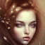 Placeholder: Young women , delicate, friendly, soft eyes, brown haar, abstract art,round warm look, misterous look sweet face