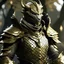 Placeholder: Dragonborn wearing quilted armor in cred with a gold collar and looks quite royal and smashing, masterpiece, best quality, background fancy party