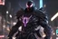 Placeholder: Venom Shredder in 8k solo leveling shadow artstyle, machine them, close picture, rain, Shredder helmet, neon lights, intricate details, highly detailed, high details, detailed portrait, masterpiece,ultra detailed, ultra quality