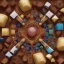 Placeholder: Wood, pastel colors, crepusculare, monde, stone cold, spirale, olive,kind spiner, brown, yelow, white, red, cubes, cups, abstract art,creme,