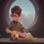 Placeholder: Portrait of a magical kid with his pet familiar by Nick Harris