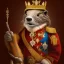 Placeholder: Beaver dressed in royal clothing, a royalty, high resolution