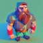 Placeholder: low poly funny lumberjack