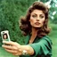 Placeholder: Young Sophia Loren takes a selfie