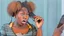 Placeholder: baffled black lady talks on cellphone