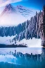 Placeholder: mountain made of ice-cream, lake, trees, mystical, romanticism