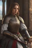 Placeholder: female noble templar knight, fantasy setting, medieval, year 1800, 8k, high detail, intricate, cinematic background, facing viewer