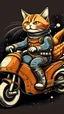 Placeholder: cat riding a rocket motorcycle wall art .